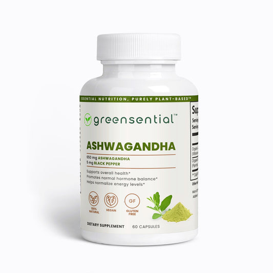 Organic Ashwagandha 1,300mg Daily with Black Pepper – 60 Capsules