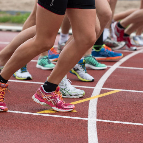 Athletes about to run